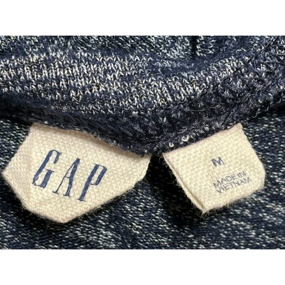 Gap Open Front Cardigan Sweater Womens Size M Navy Blue Heathered 3/4 Sleeve - Picture 3 of 8